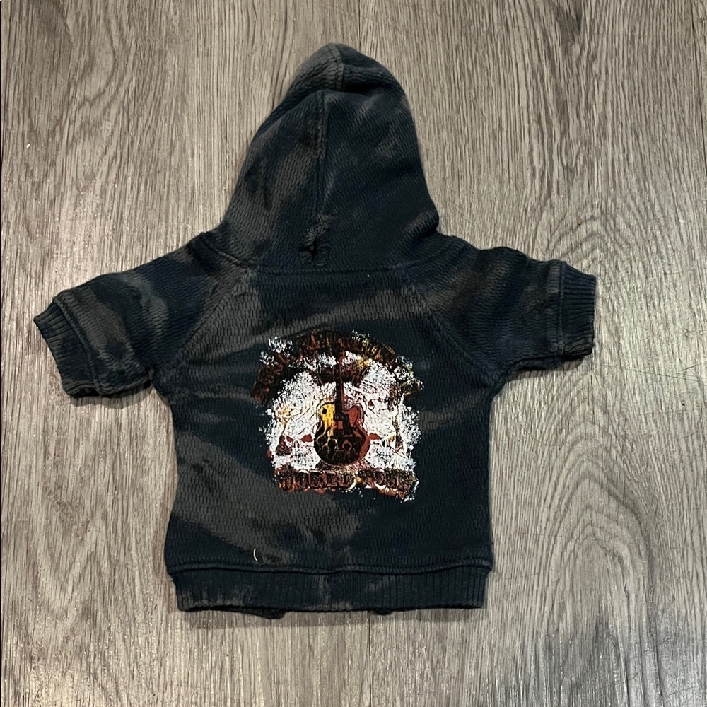 Dog Black Hoodie with Guitar Design
